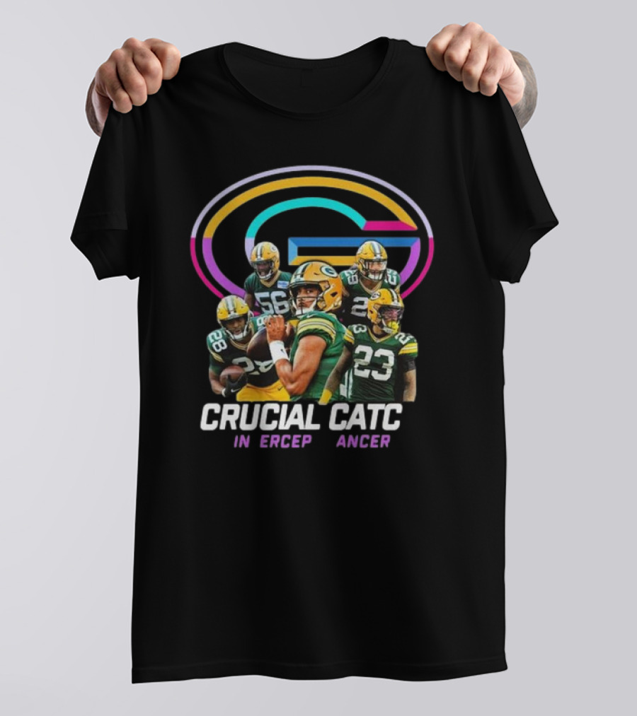 Green Bay Packers Crucial Catch Intercept Cancer NFL Players Team T-Shirt