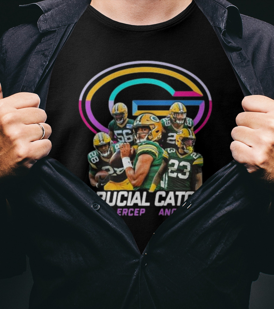Green Bay Packers Crucial Catch Intercept Cancer NFL Players Team T-Shirt