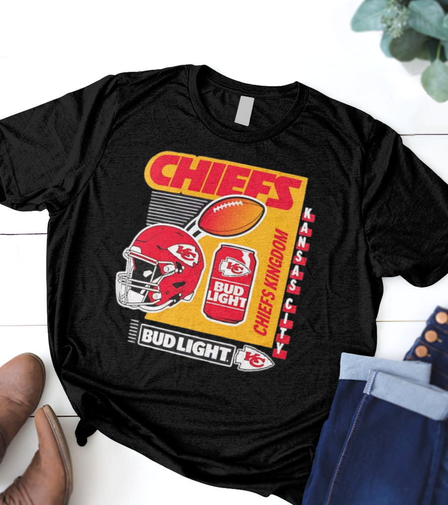 Kansas City Chiefs Bud Light Chiefs Kingdom Helmet Football Can T-Shirt