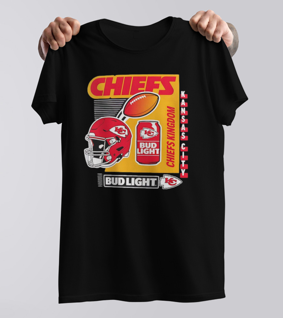 Kansas City Chiefs Bud Light Chiefs Kingdom Helmet Football Can T-Shirt