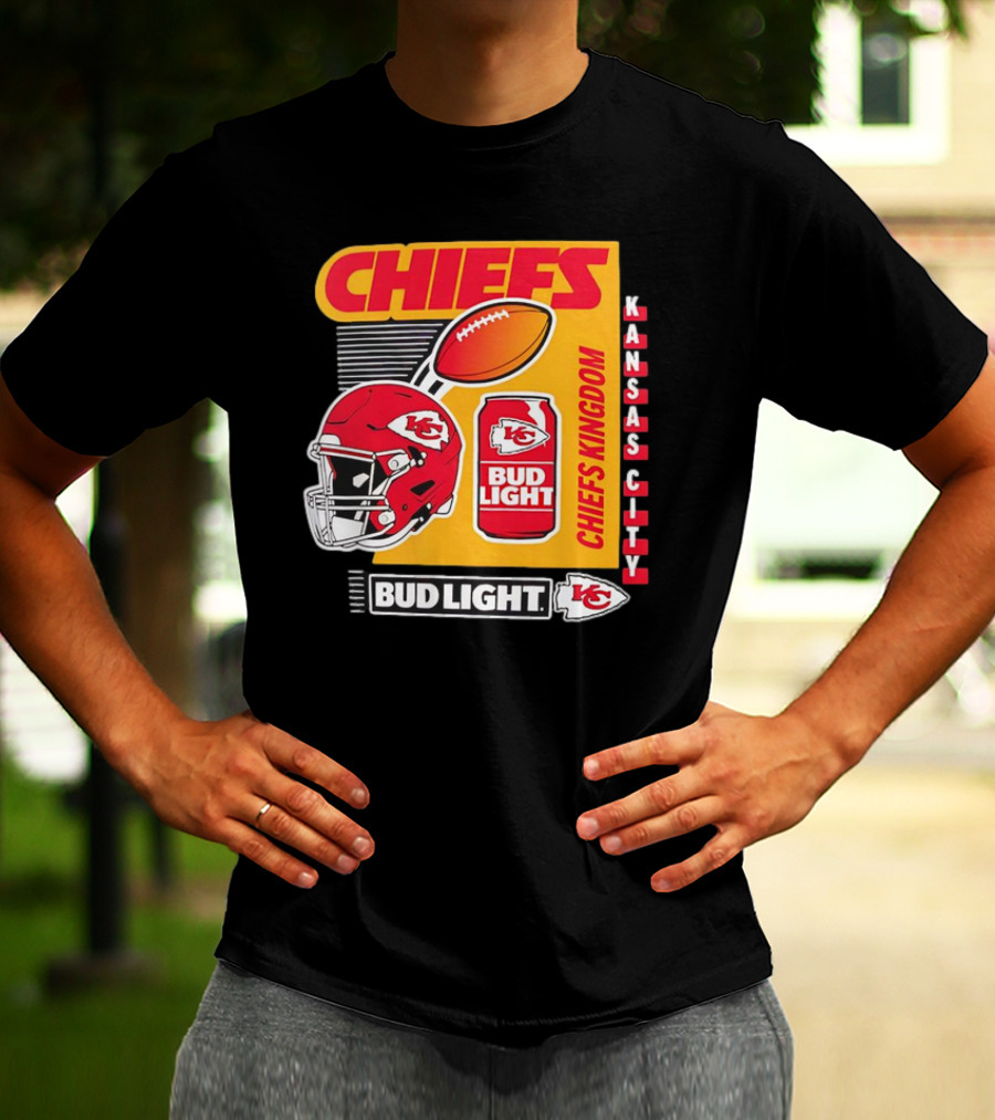 Kansas City Chiefs Bud Light Chiefs Kingdom Helmet Football Can T-Shirt