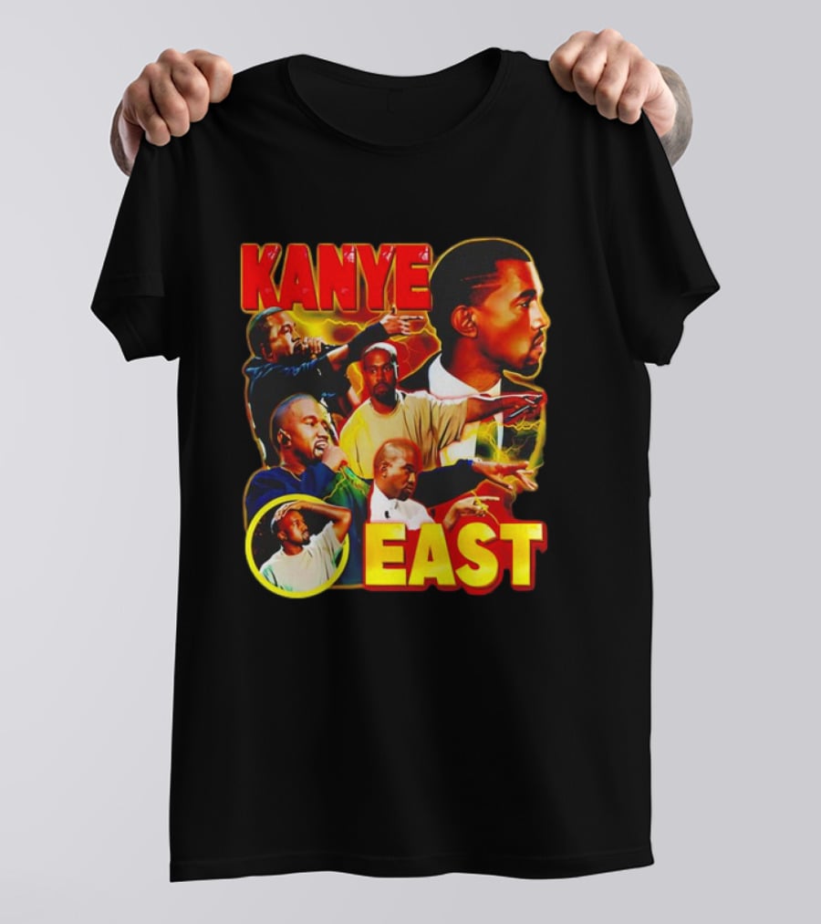 Kanye West Kanye East Rapper Star Retro Multicolor Faces T-Shirt