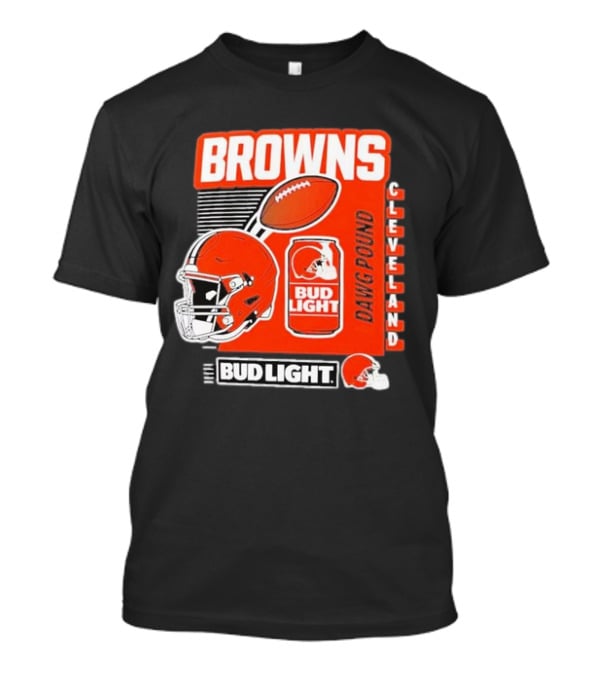Browns Cleveland Bud Light Dawg Pound Football Helmet T-Shirt