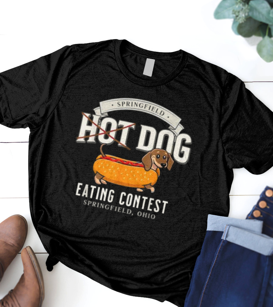 Springfield Hot Dog Eating Contest Springfield Ohio Dachshund Bun T-Shirt