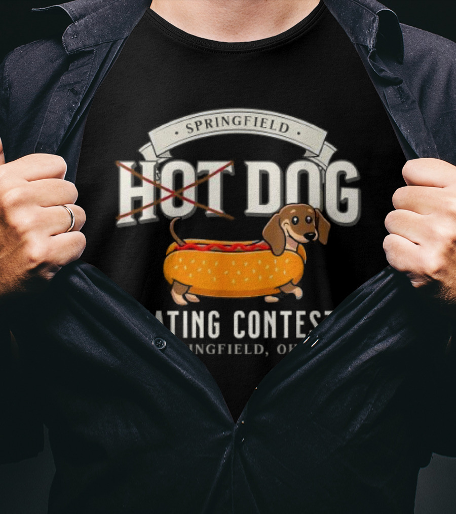 Springfield Hot Dog Eating Contest Springfield Ohio Dachshund Bun T-Shirt