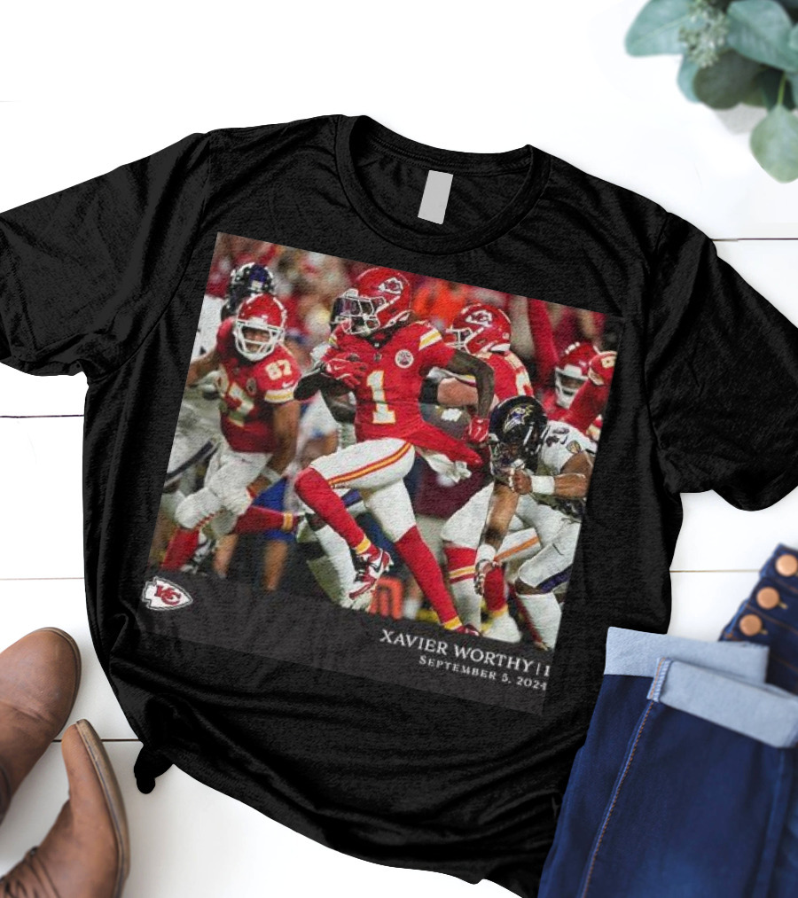Xavier Worthy Kansas City Chiefs NFL Week 1 September 5 T-Shirt