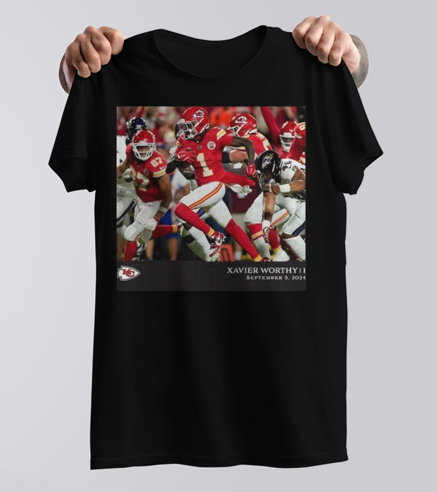 Xavier Worthy Kansas City Chiefs NFL Week 1 September 5 T-Shirt