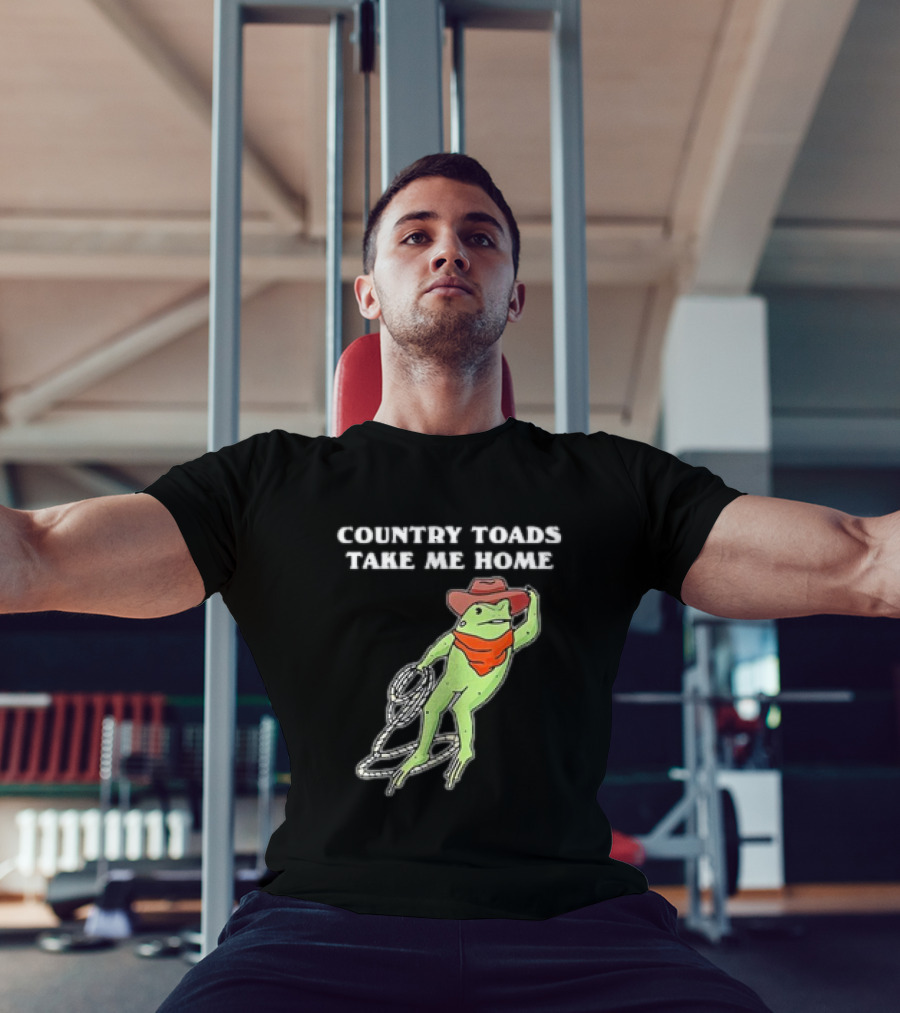 Country Toads Take Me Home Cowboy Frog Funny Western T-Shirt