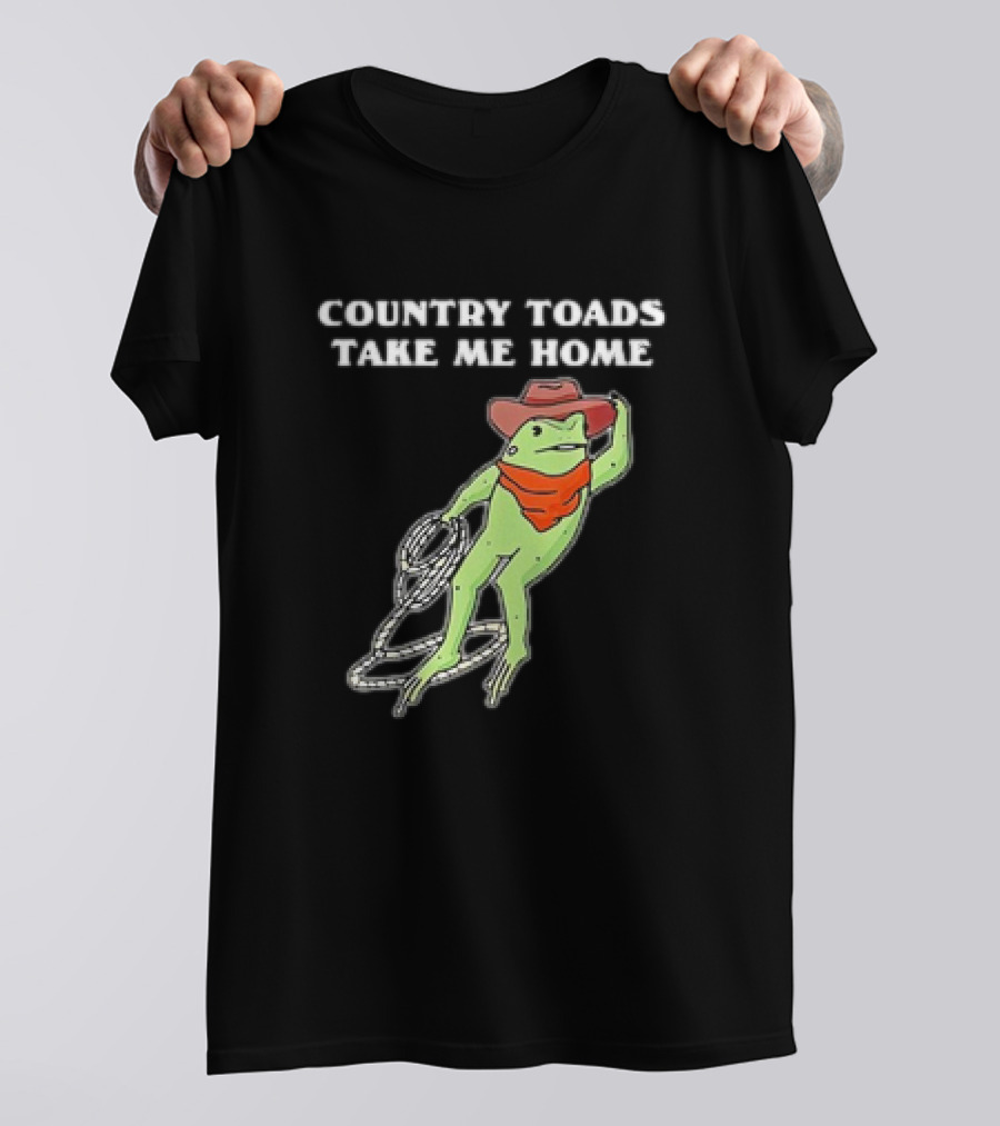 Country Toads Take Me Home Cowboy Frog Funny Western T-Shirt