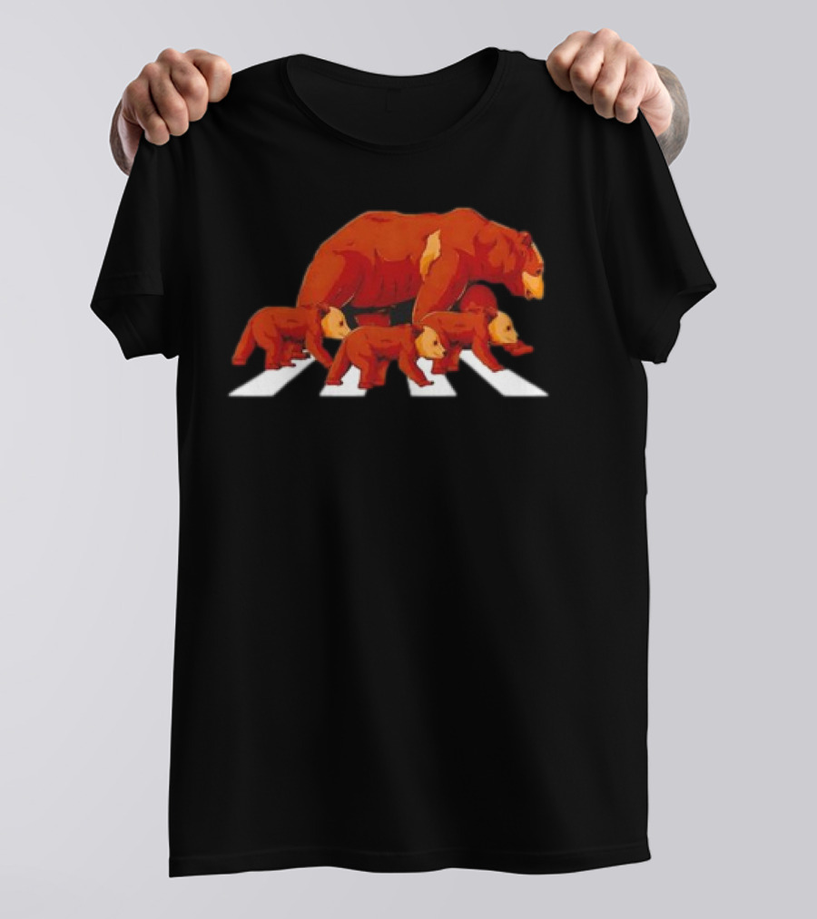 Crossing Road Bear Wildlife Wild Camping Campers Abbey Road Bear T-Shirt