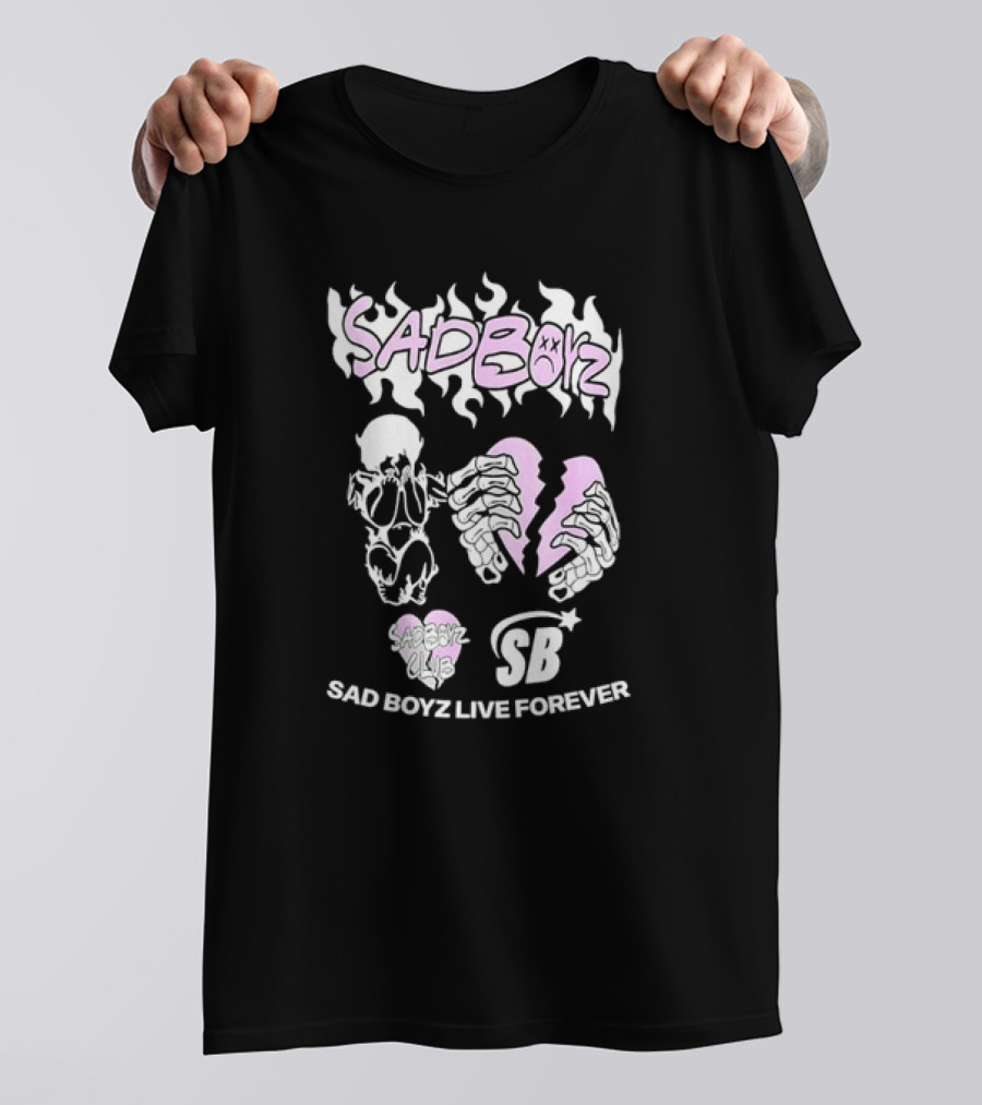 Sad Boyz Live Forever Sadboyz Sadboyz Club Corridos Tumbados H Belicos Mexico Music T-Shirt