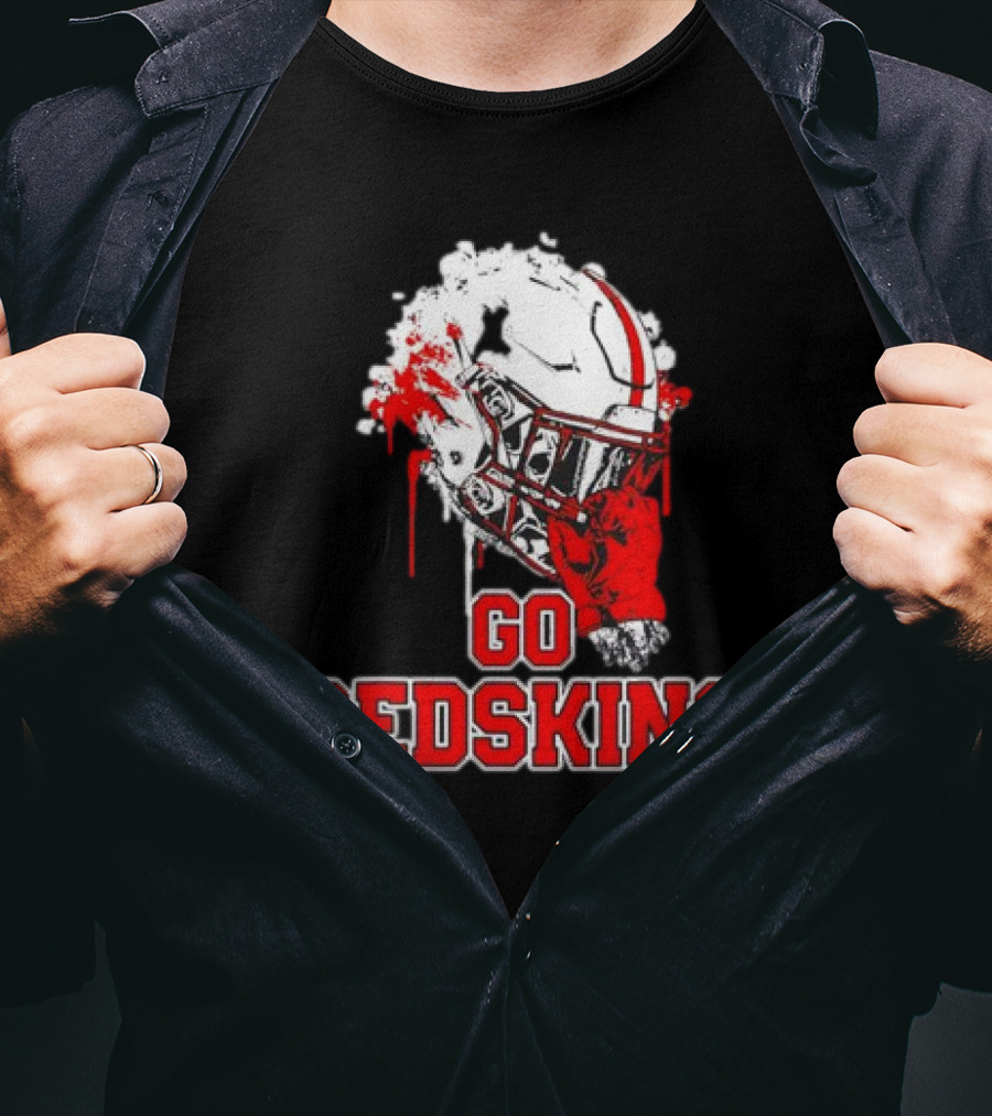 Go Redskins Helmet Burst T-Shirt