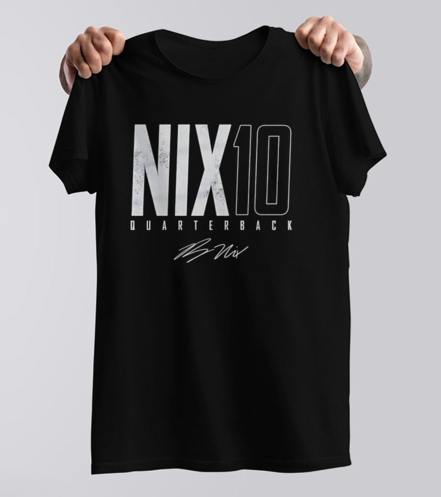 Nix 10 Quarterback Vintage Denver Broncos NFL Football Bo Nix Elite T-Shirt