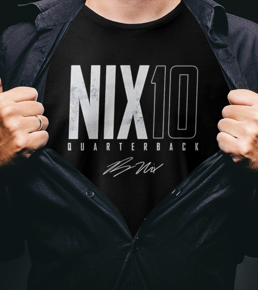 Nix 10 Quarterback Vintage Denver Broncos NFL Football Bo Nix Elite T-Shirt