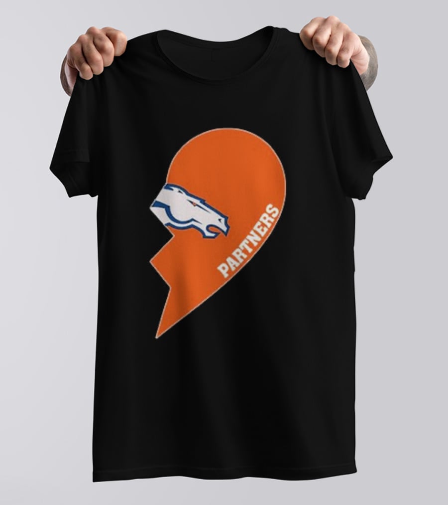 Denver Broncos Orange Half Heart Partners T-Shirt