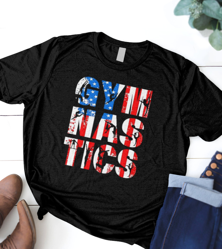 American Flag Gymnastics Team Lovers USA Gymnast T-Shirt