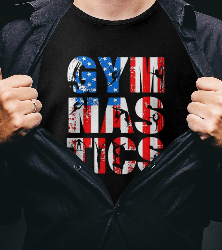 American Flag Gymnastics Team Lovers USA Gymnast T-Shirt