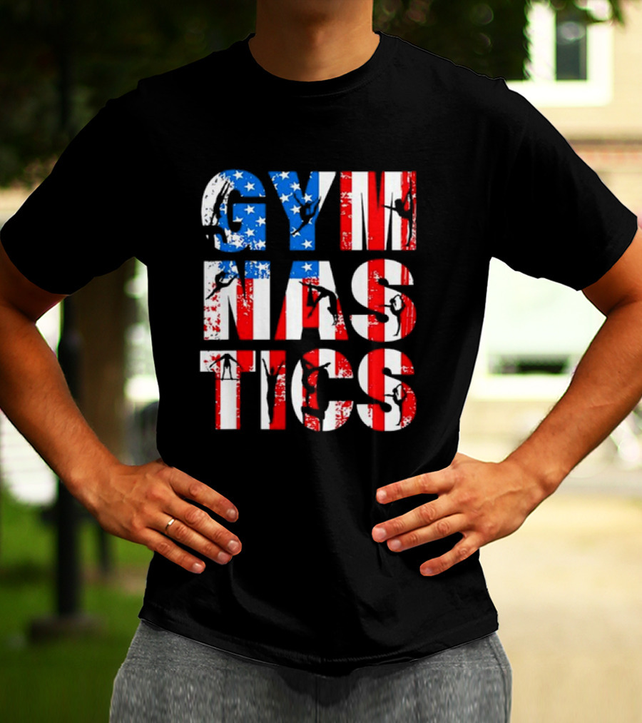 American Flag Gymnastics Team Lovers USA Gymnast T-Shirt