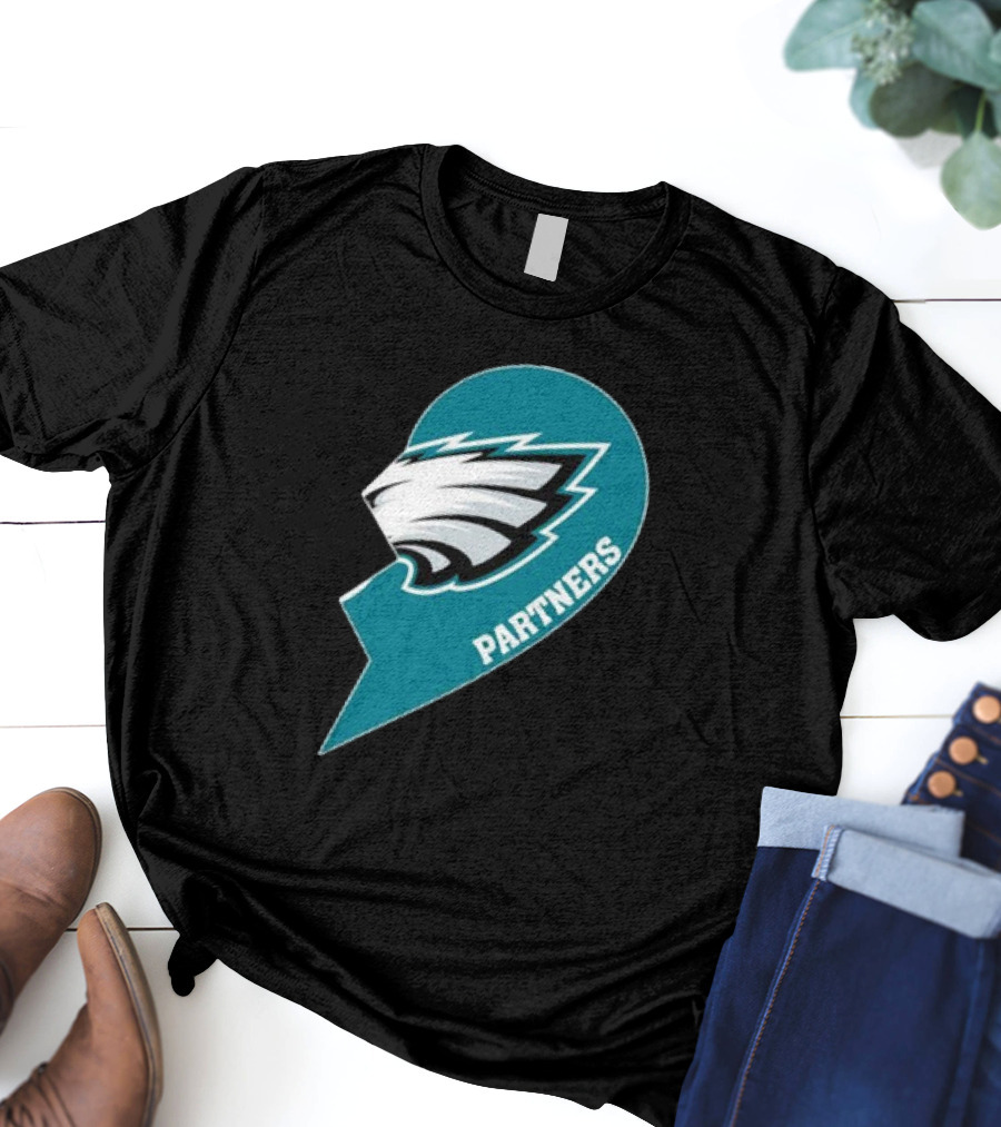 Philadelphia Eagles Partners Logo Half Heart T-Shirt