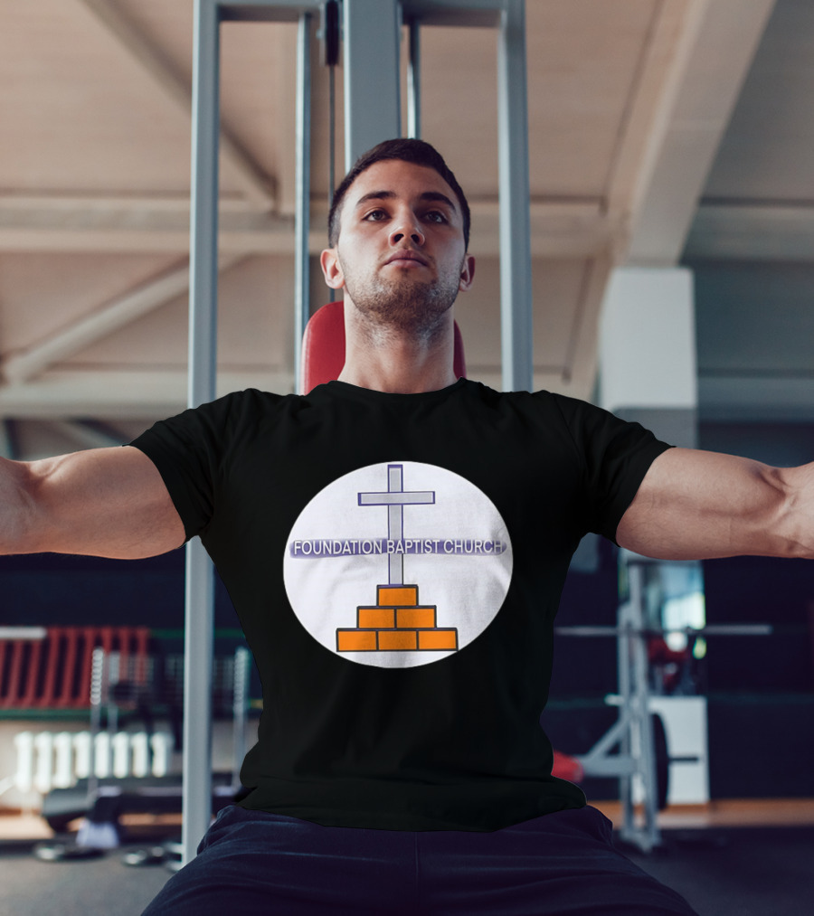 Foundation Baptist Church Cross And Brick Emblem T-Shirt