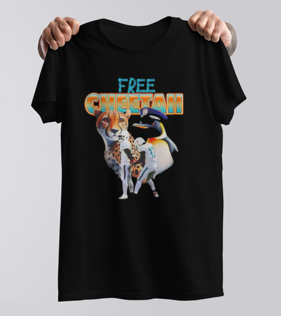 Jaelan Phillips Tyreek Hill Free Cheetah Football Penguin T-Shirt