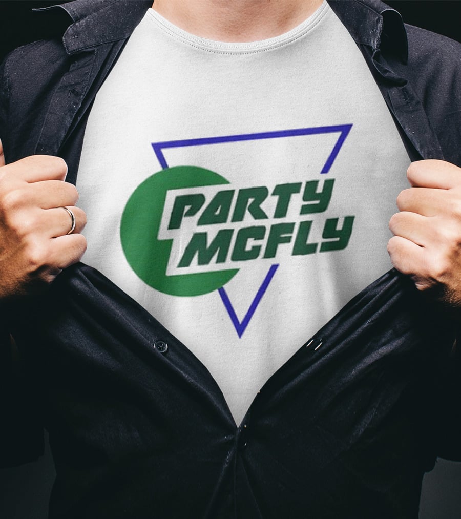 Party Mcfly Retro 80s Neon Triangle Circle T-Shirt