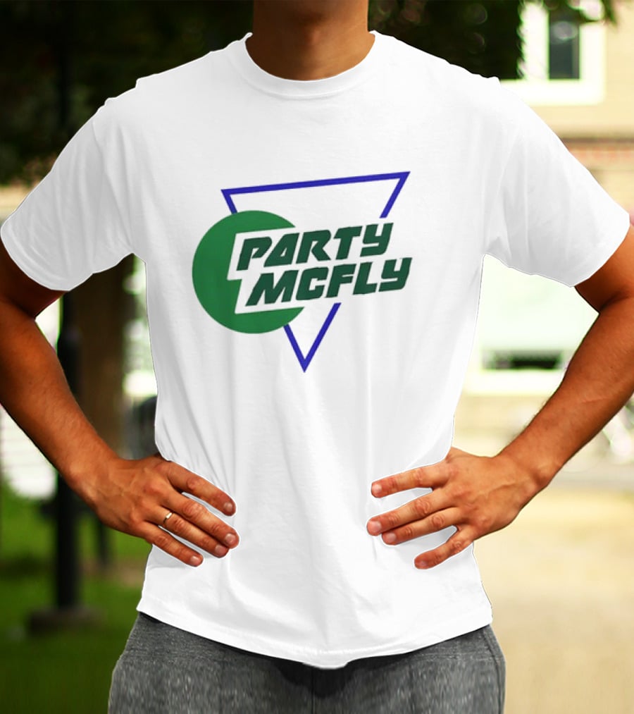 Party Mcfly Retro 80s Neon Triangle Circle T-Shirt