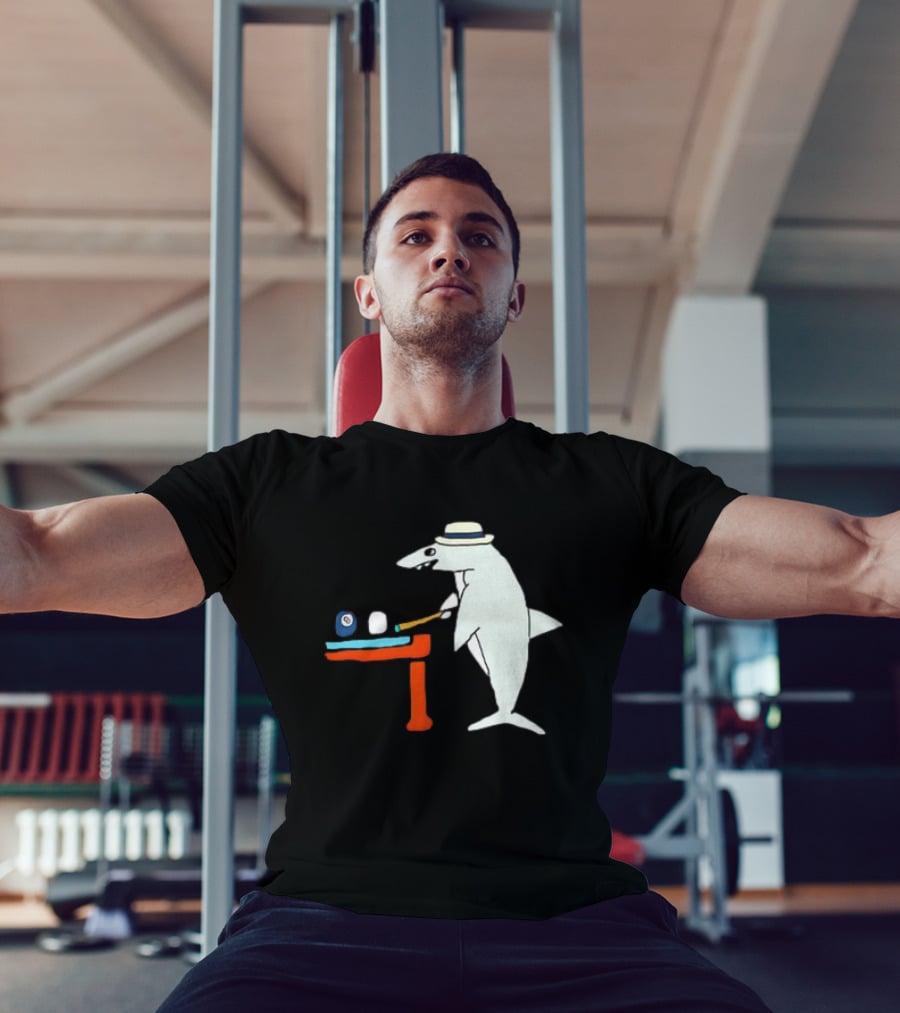 Pool Shark Meme Playing Billiards With Cue And Eight Ball T-Shirt