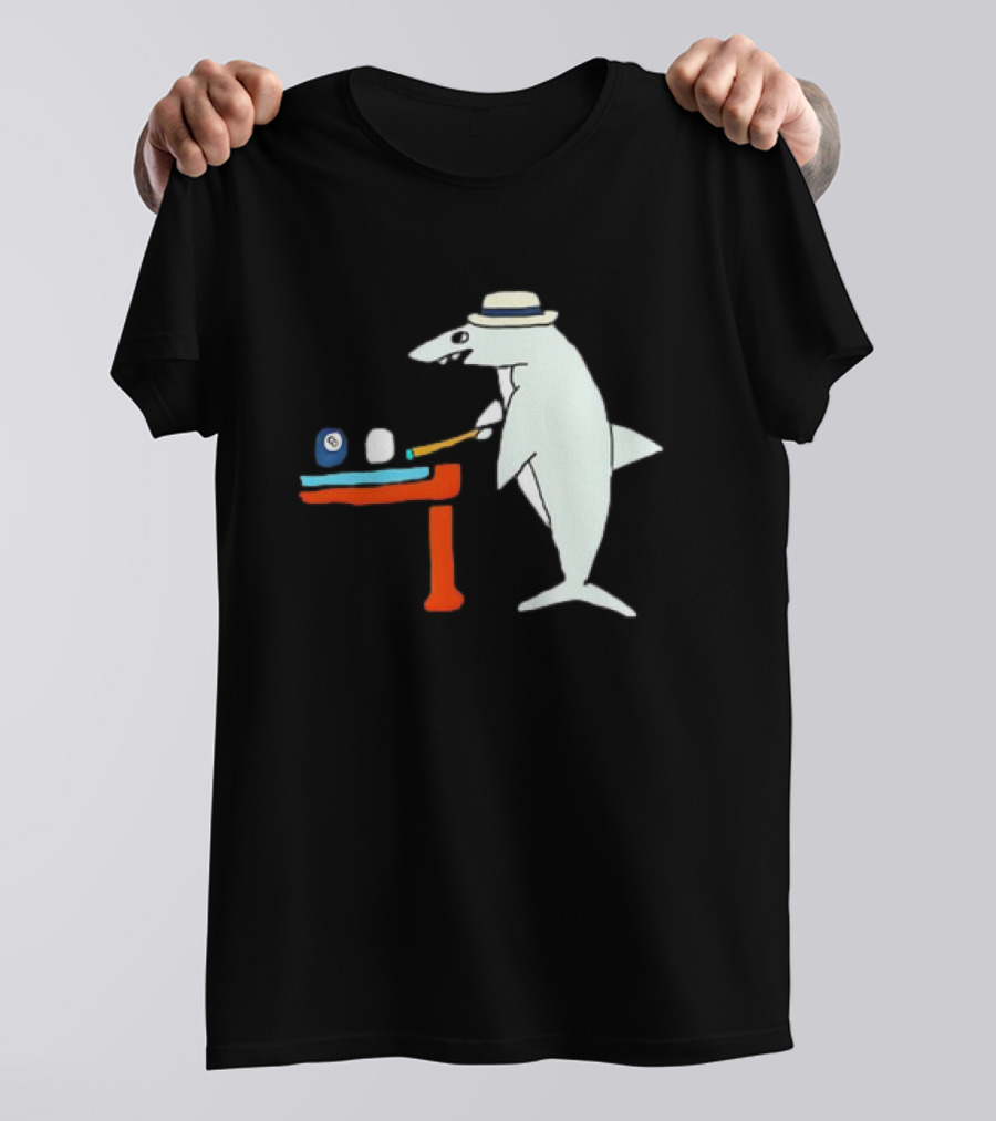 Pool Shark Meme Playing Billiards With Cue And Eight Ball T-Shirt