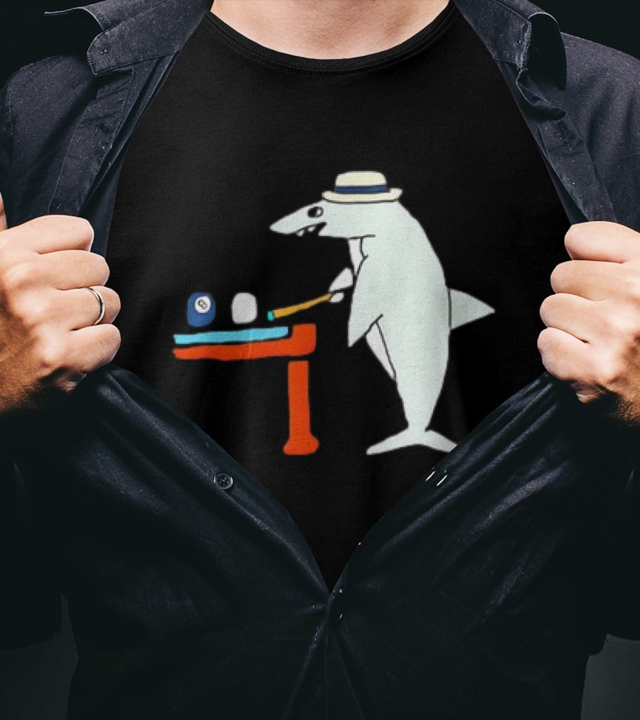 Pool Shark Meme Playing Billiards With Cue And Eight Ball T-Shirt
