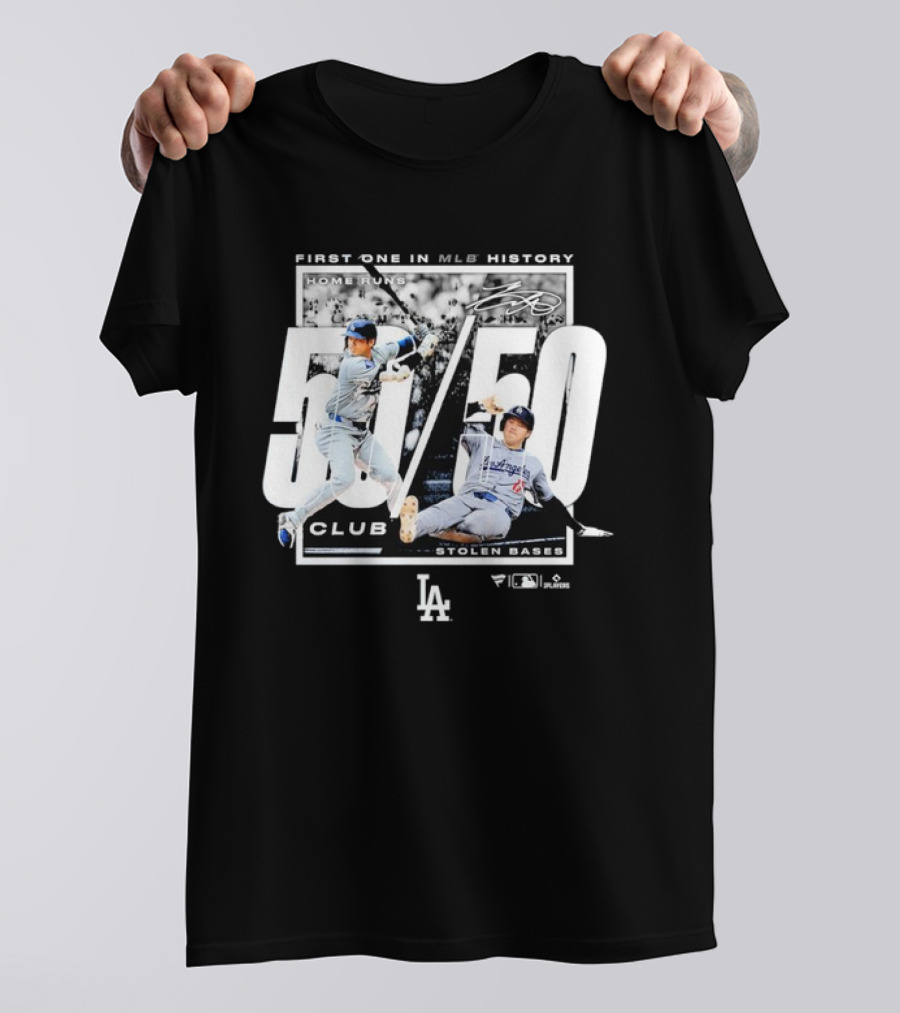 First One In MLB History 50/50 Club Home Runs Stolen Bases LA Dodgers T-Shirt
