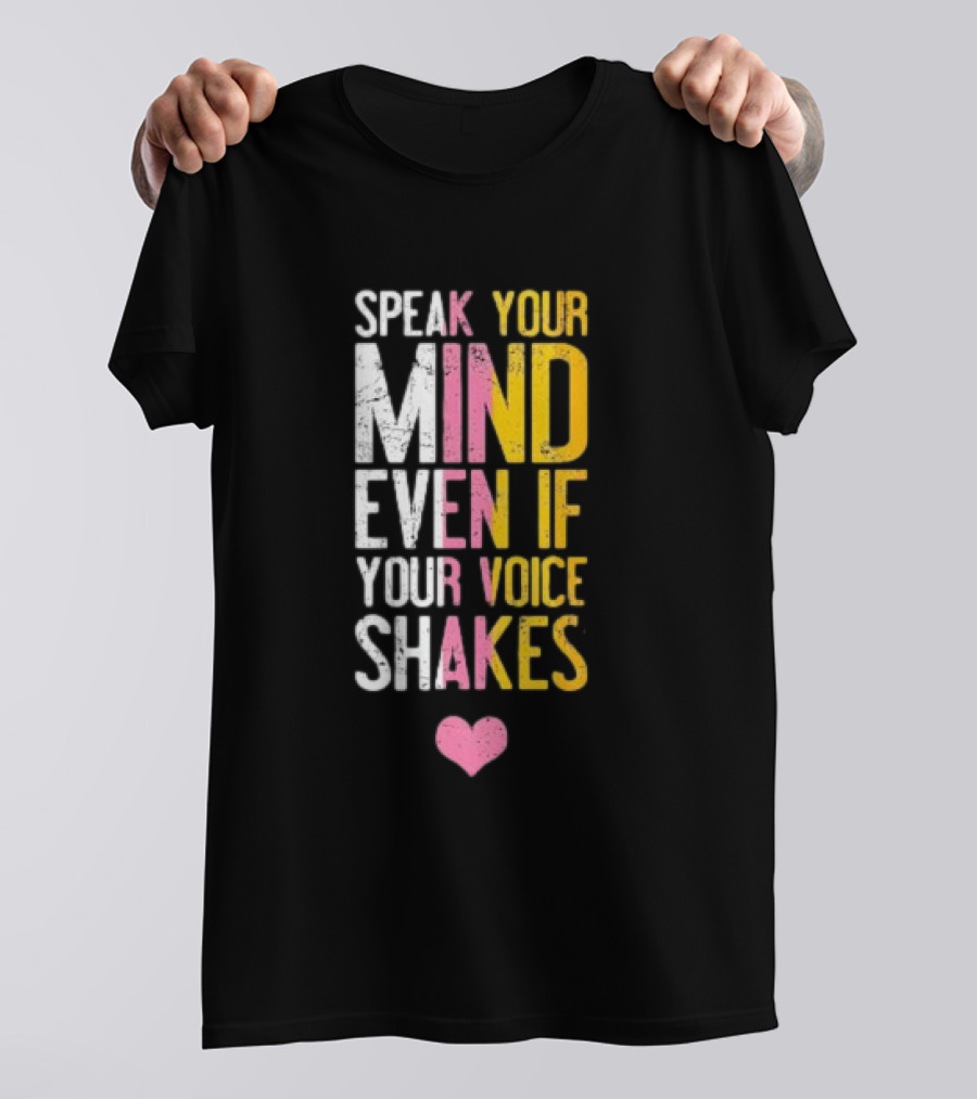 Speak Your Mind Even If Your Voice Shakes RBG Retro Heart T-Shirt