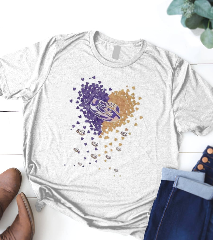 Heart Full Of LSU Tigers Geaux Tigers Purple And Gold T-Shirt