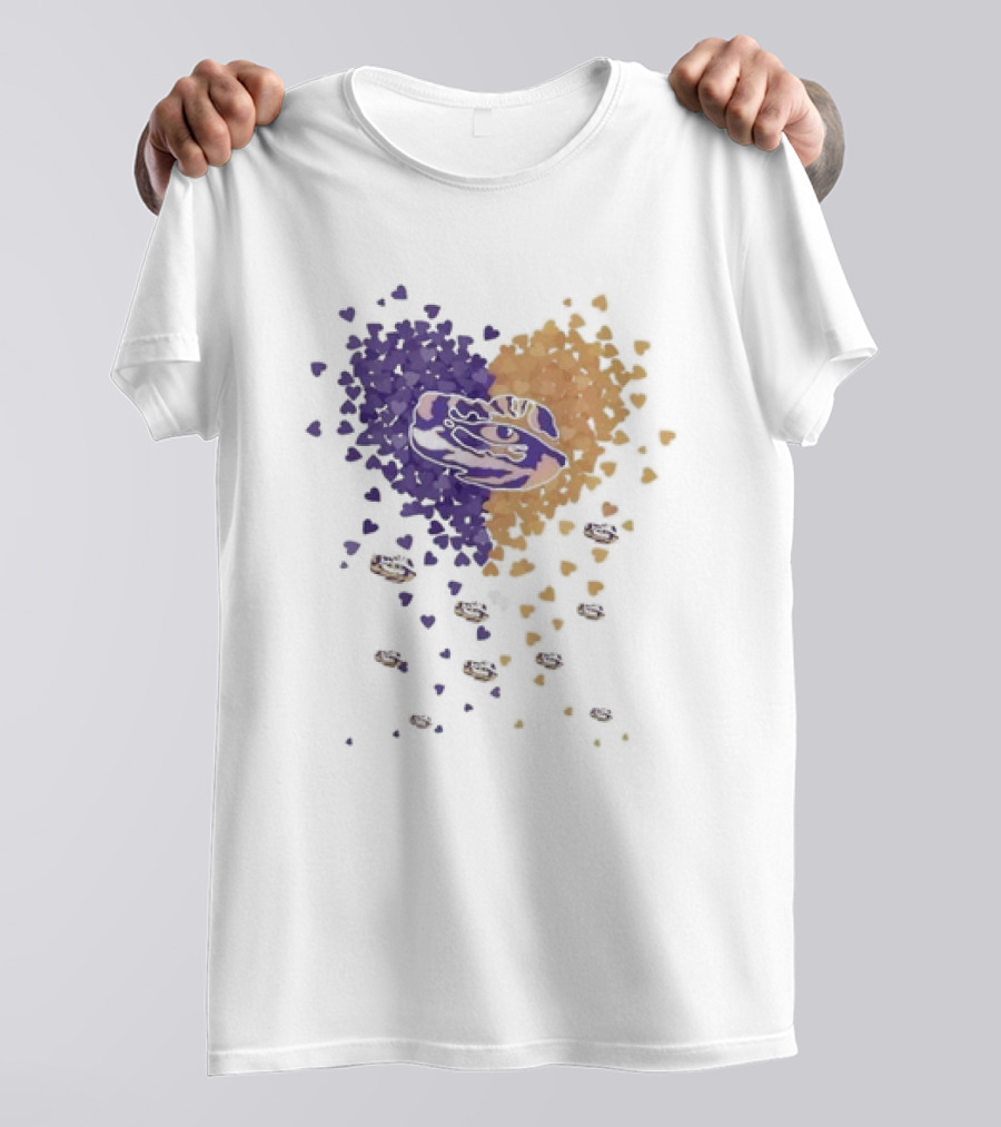 Heart Full Of LSU Tigers Geaux Tigers Purple And Gold T-Shirt