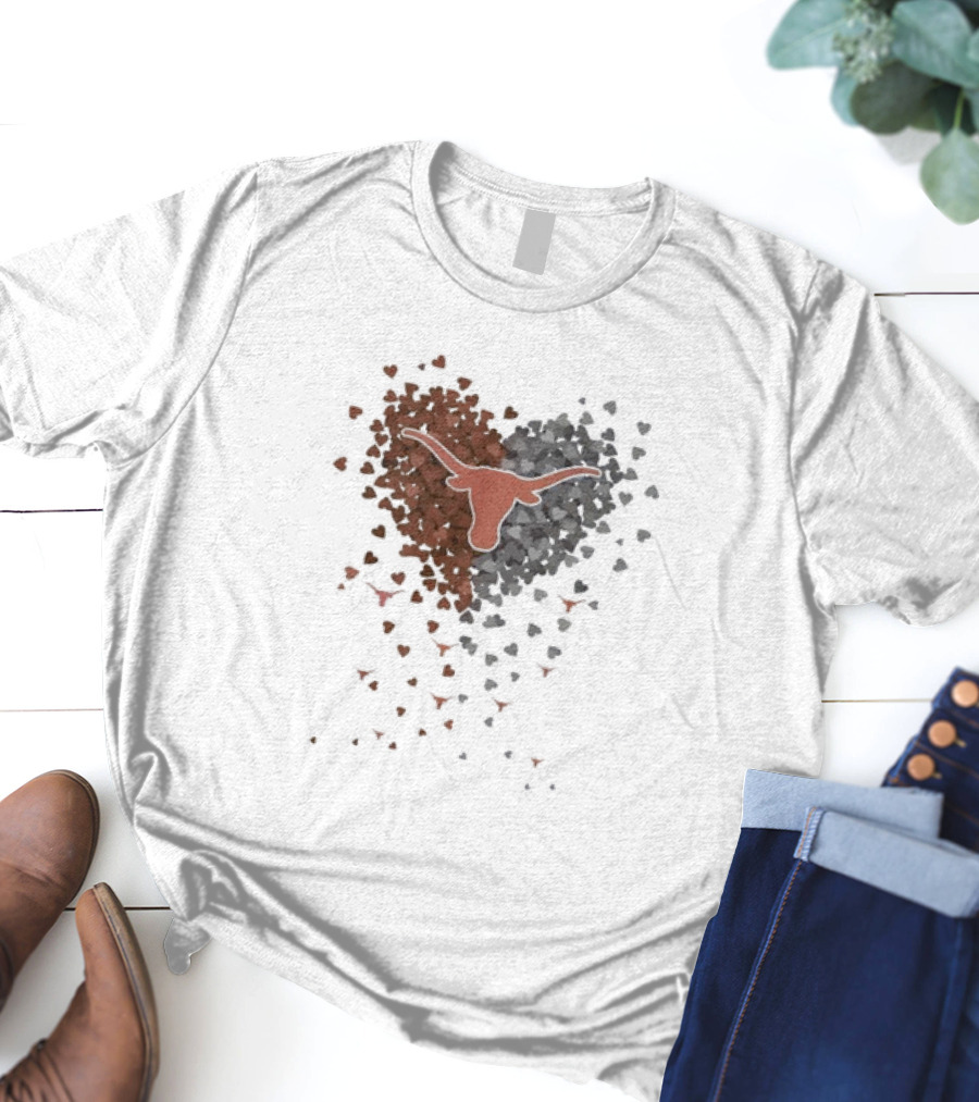 Heart Full Of Texas Longhorns Love T-Shirt