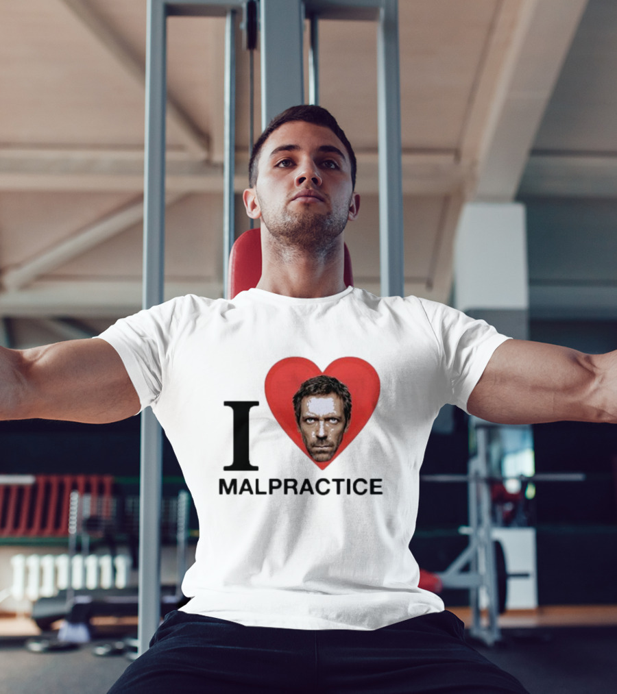 I Love Malpractice House MD Face In Heart T-Shirt