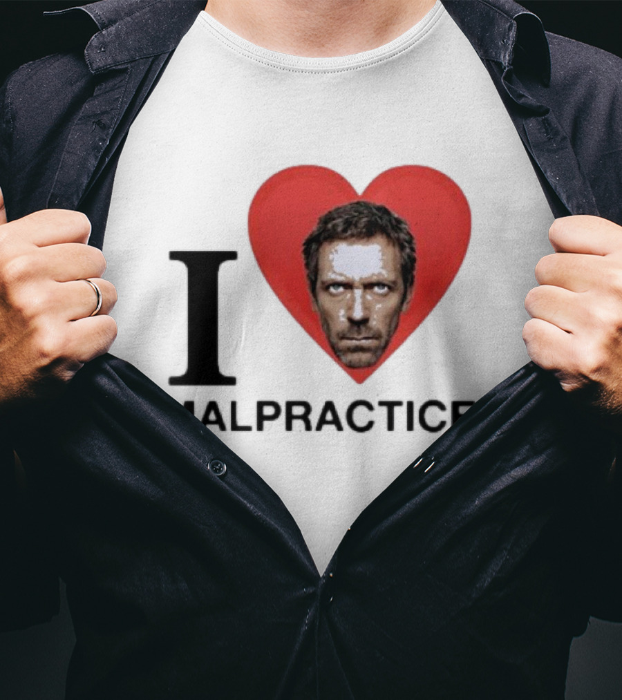 I Love Malpractice House MD Face In Heart T-Shirt