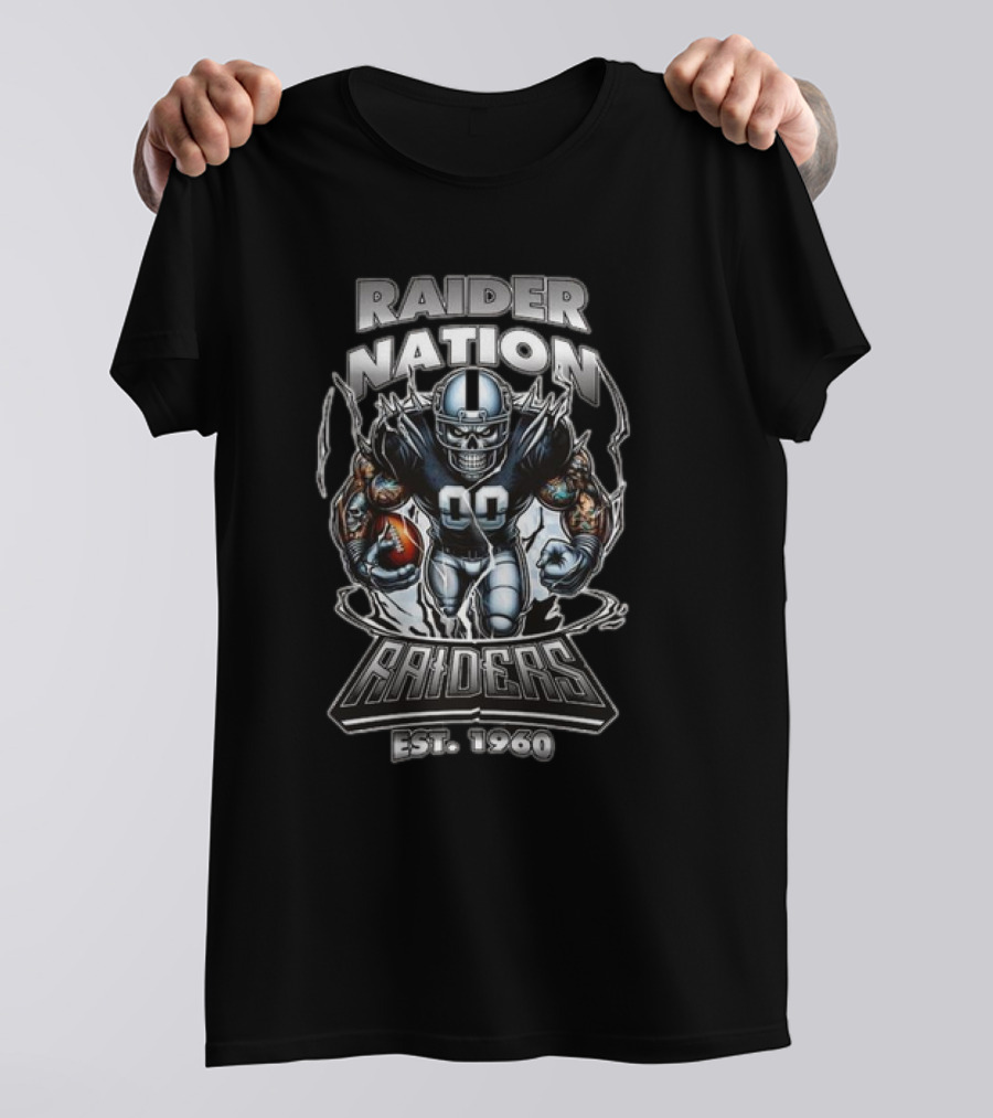 Raider Nation Raiders Est 1960 Football Mascot T-Shirt