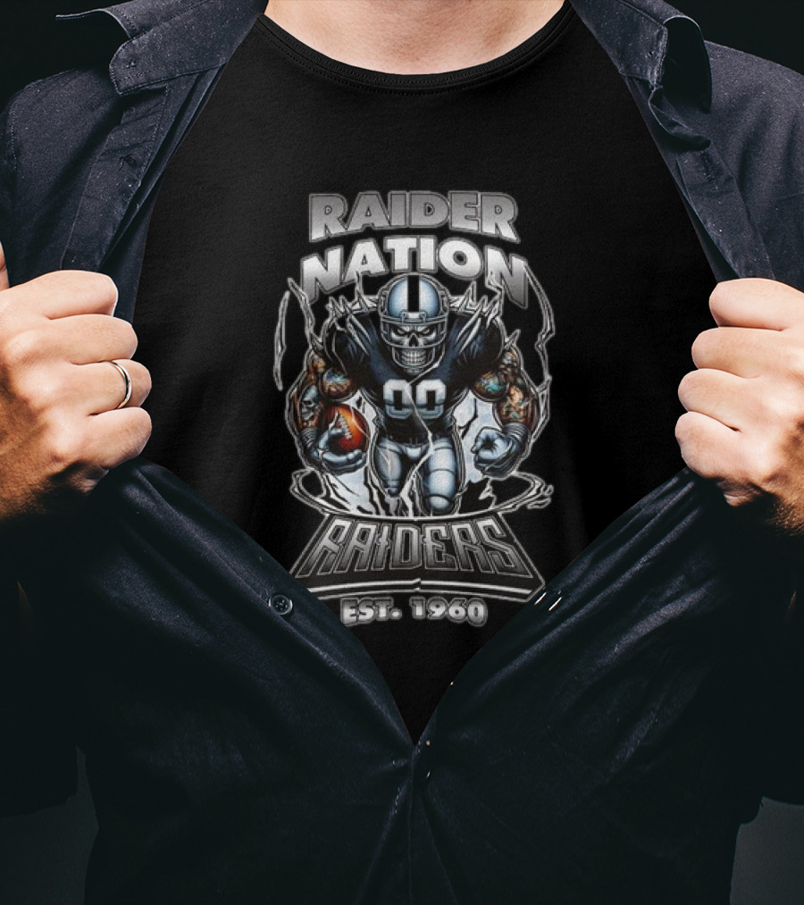 Raider Nation Raiders Est 1960 Football Mascot T-Shirt
