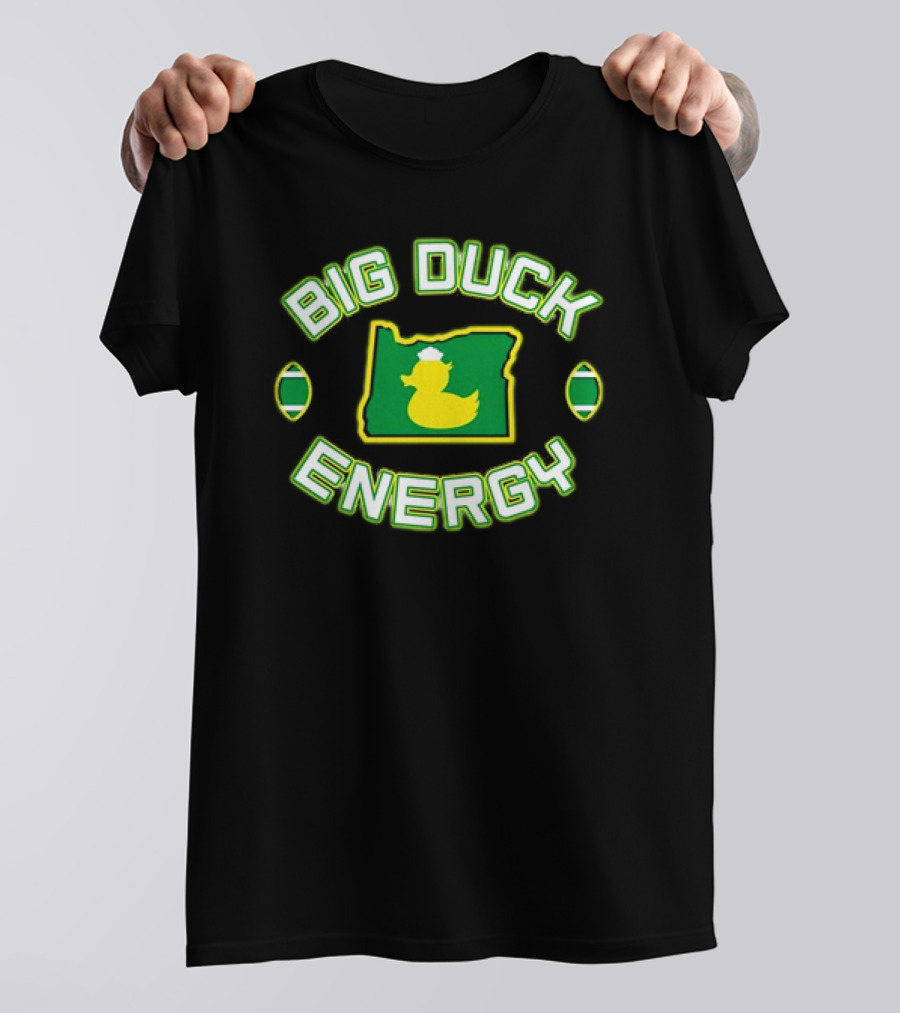 Oregon Ducks Big Duck Energy Football State Map T-Shirt