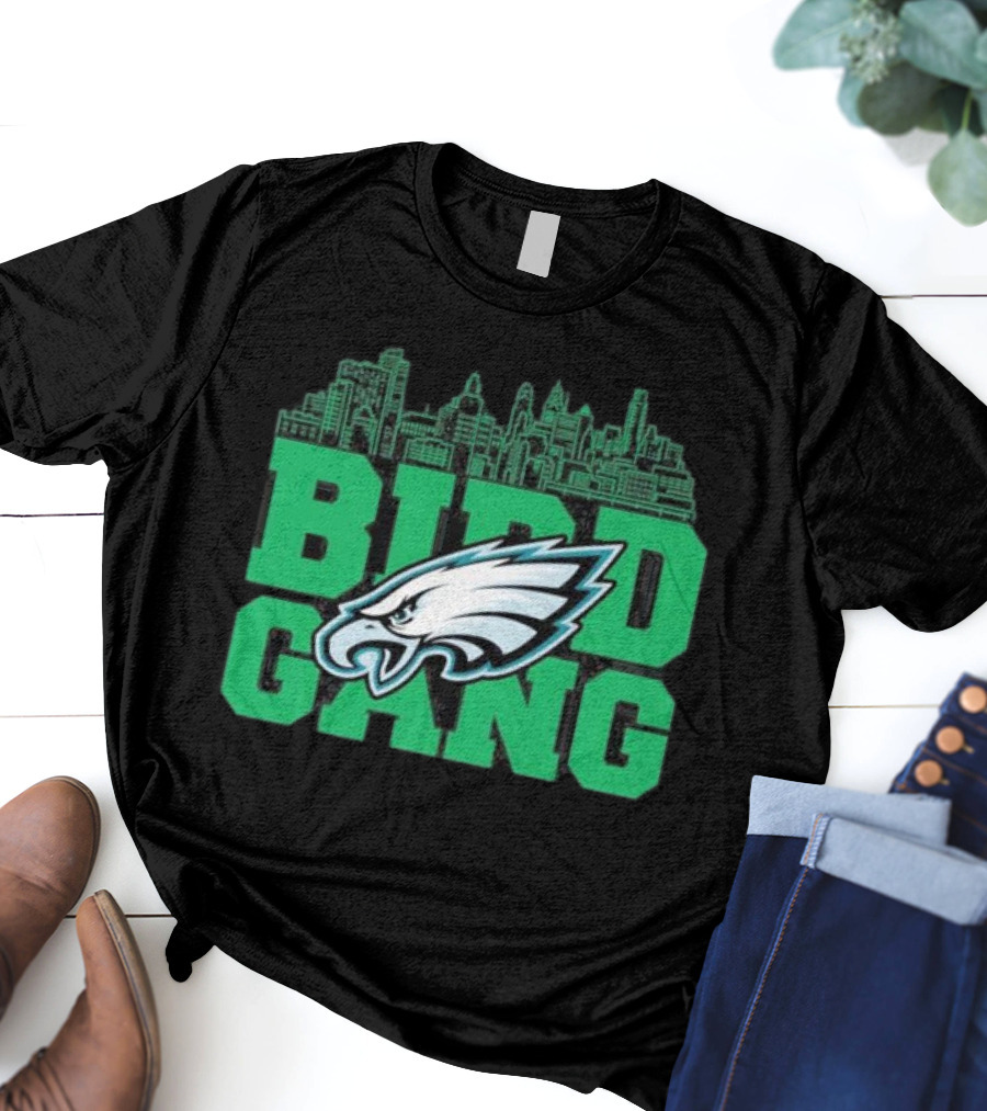 Bird Gang Philadelphia Eagles Bird Head Skyline T-Shirt