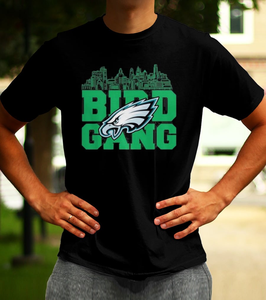 Bird Gang Philadelphia Eagles Bird Head Skyline T-Shirt