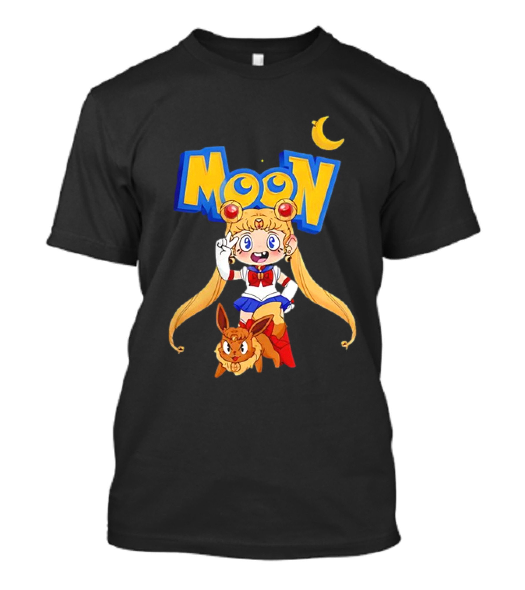 Sailor Moon Pokemon Mashup With Cartoon Sailormon And Eevee Moon T-Shirt