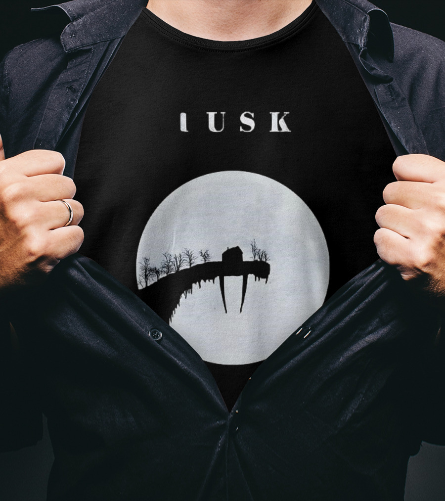 Tusk Moonlit Landscape With House And Trees T-Shirt