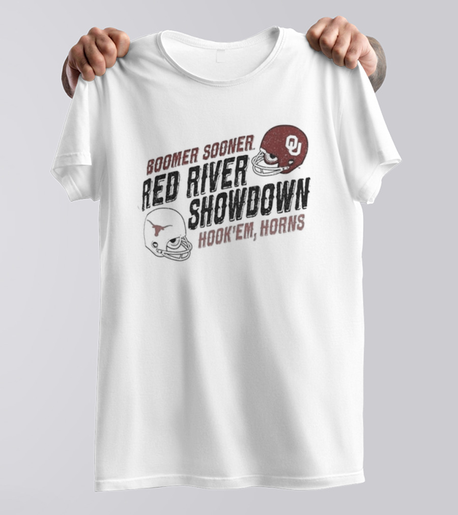 Boomer Sooner Hook 'Em Horns Red River Showdown OU Texas T-Shirt