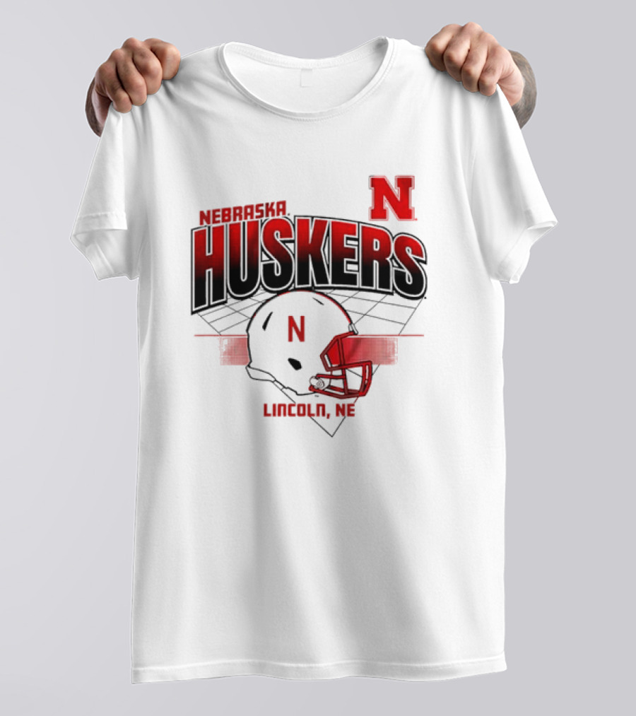 Nebraska Huskers Football Helmet Lincoln NE Grid Nebraska Licensed T-Shirt