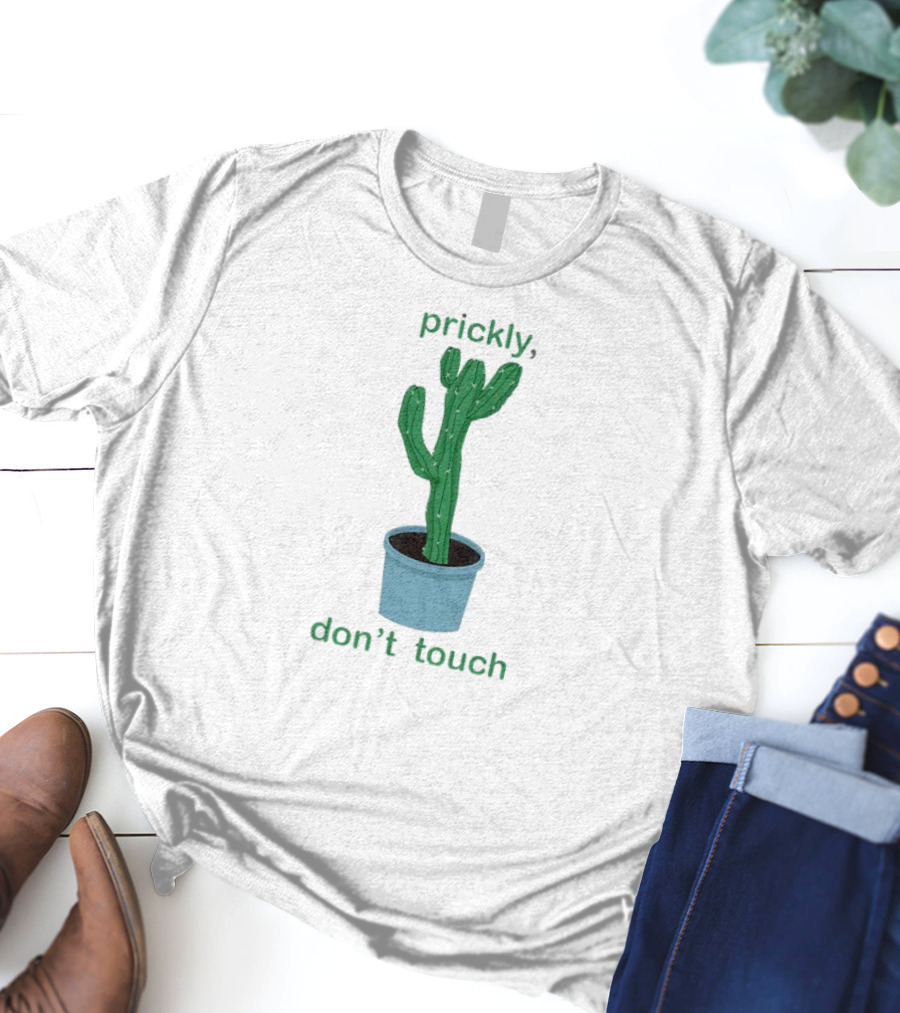Prickly Don't Touch Cactus Cartoon Meme T-Shirt