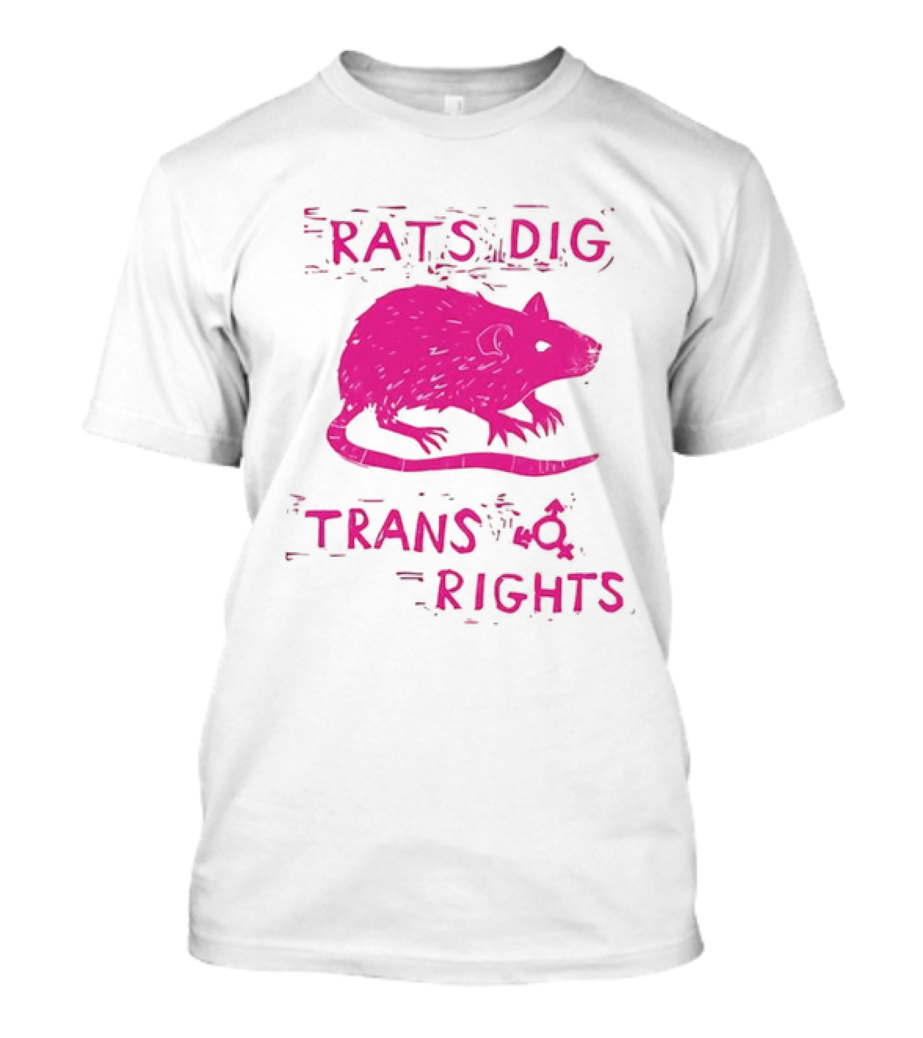 Rats Dig Trans Rights Retro Pink Rat T-Shirt