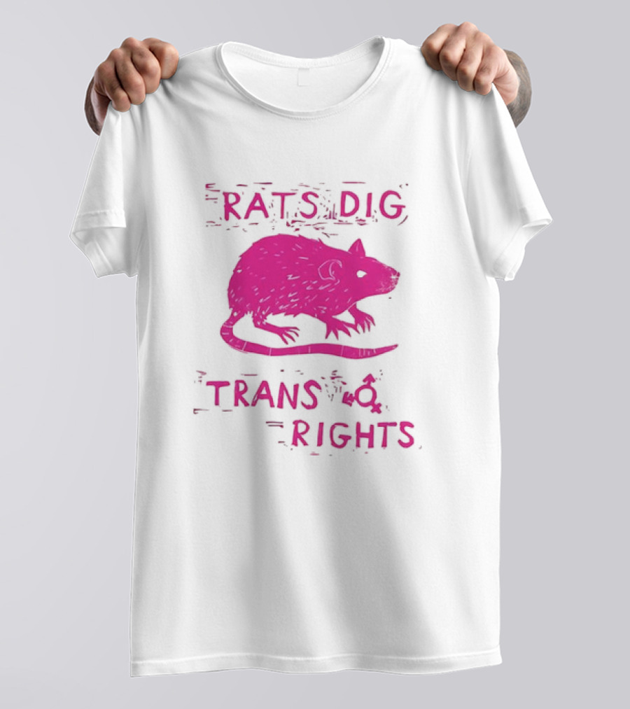 Rats Dig Trans Rights Retro Pink Rat T-Shirt