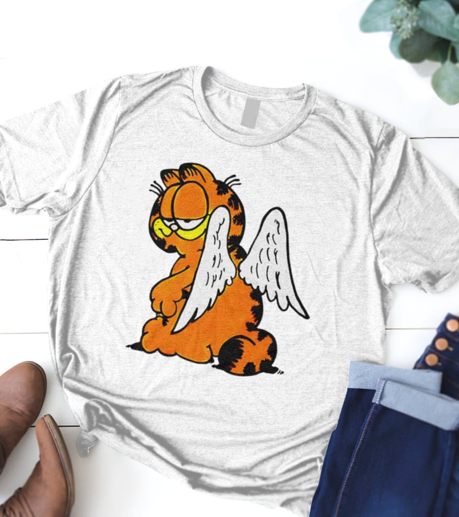 Angel Garfield Funny Vintage Comic Character With Wings T-Shirt